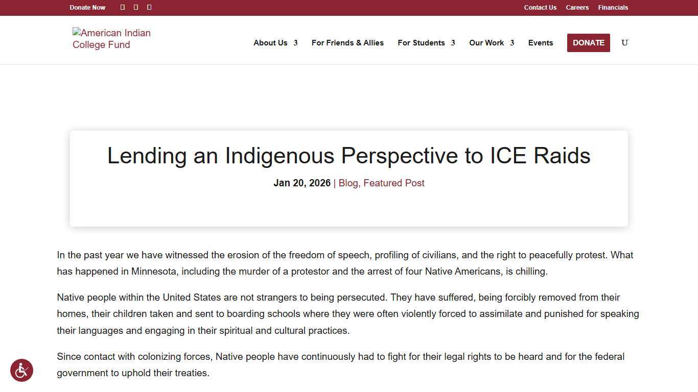 Lending an Indigenous Perspective to ICE Raids | American Indian College Fund